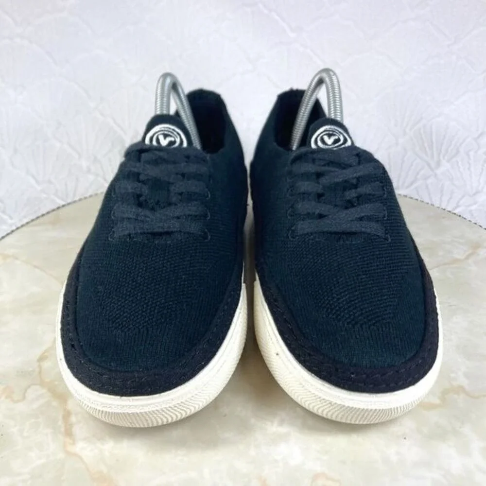 Vans Ecocush Circle Vee Lace-up Shoes Womens Sz 10 Black Low Top Casual Sneakers
